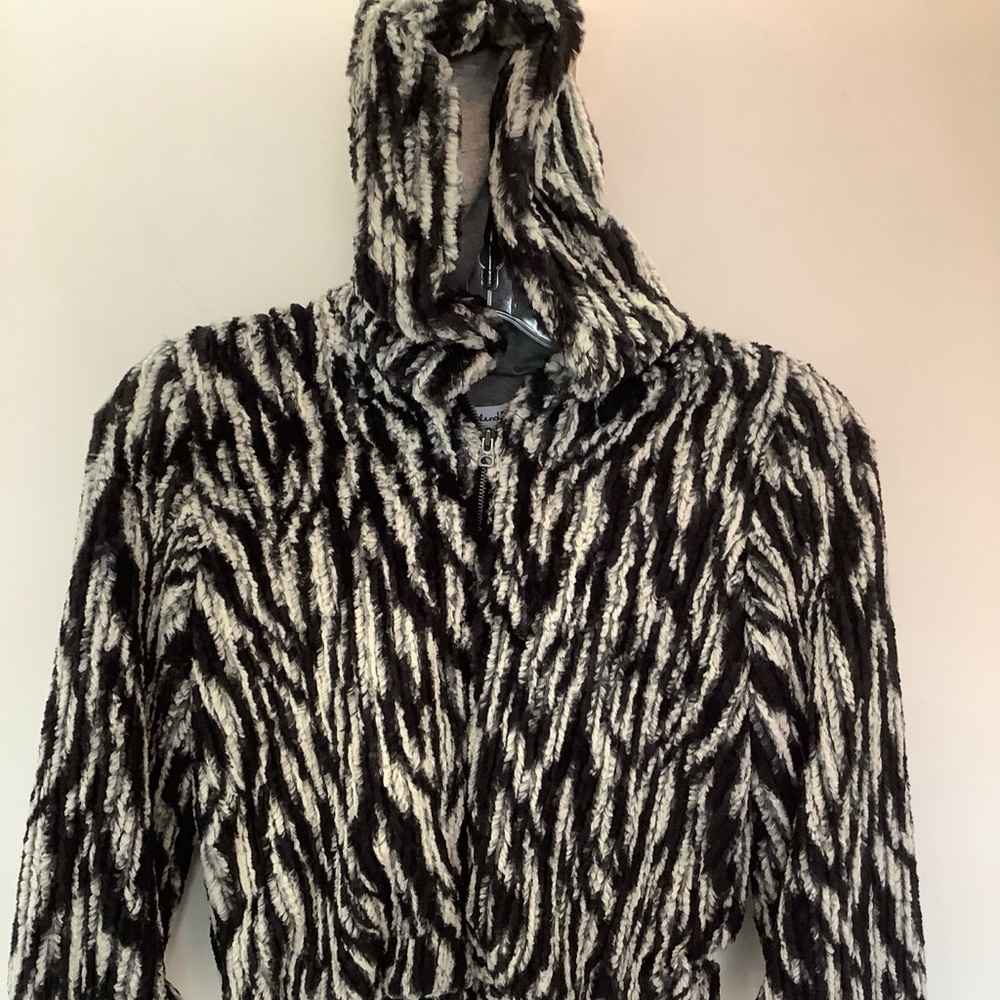 Splendid Zebra Furry Jacket